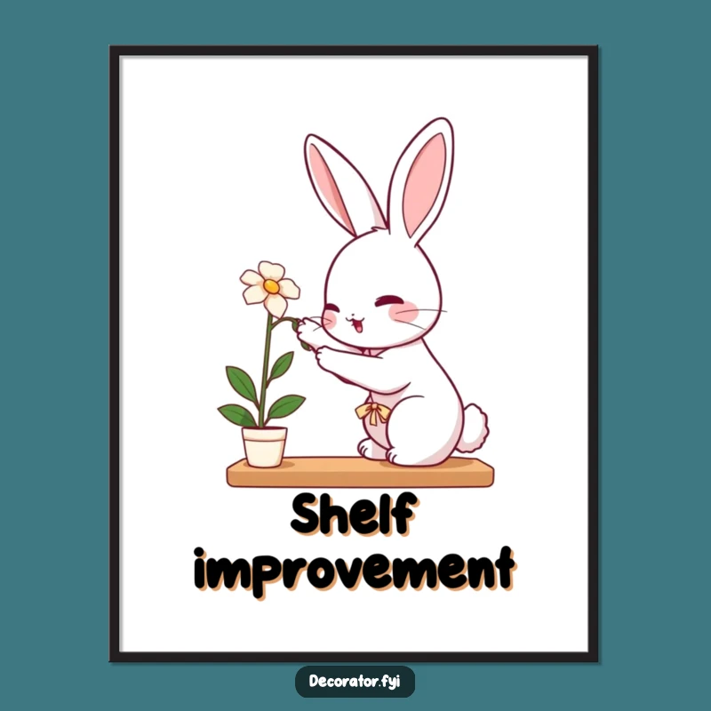 Funny Rabbit Digital Art: Hilarious Garden Print, Comedic Wall Art Download!