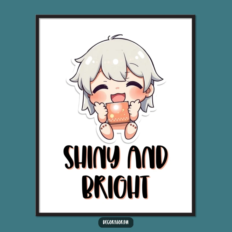 Funny Sticker Art Print: Joyful Application, Humorous Digital Gift