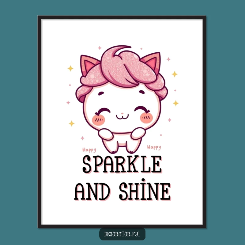 Funny Digital Art Print: Happy Glitter Sprinkler, Instant Download of Hilarious Sparkle