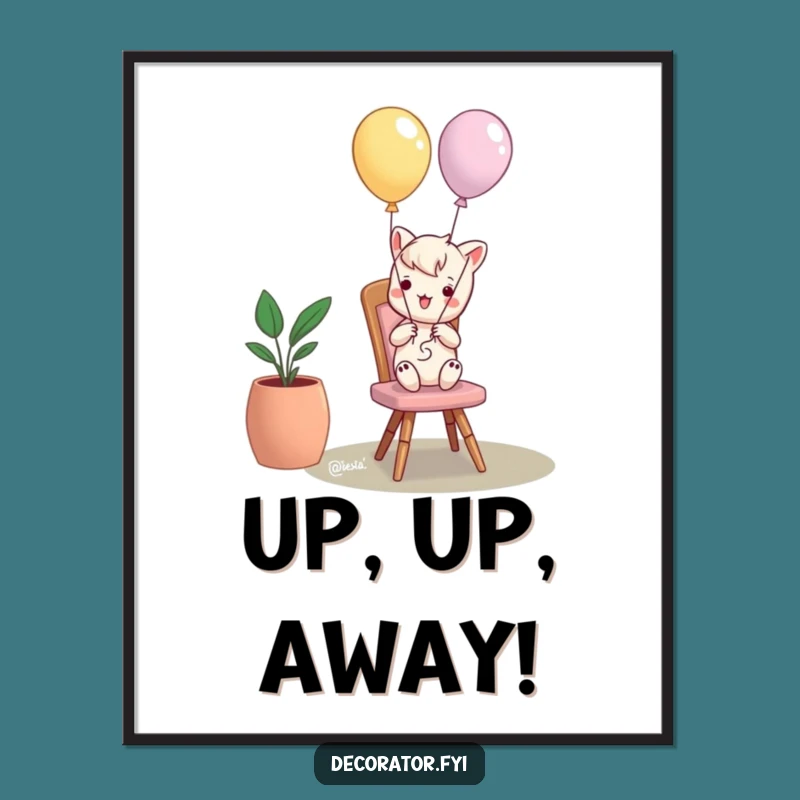 Funny Mischief Maker Balloon Chair Digital Art: Instant Humor for Your Walls!