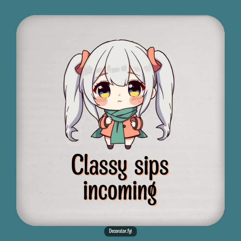 Funny Accent Coaster: Determined Decorator Character, Humorous Gift for Tables