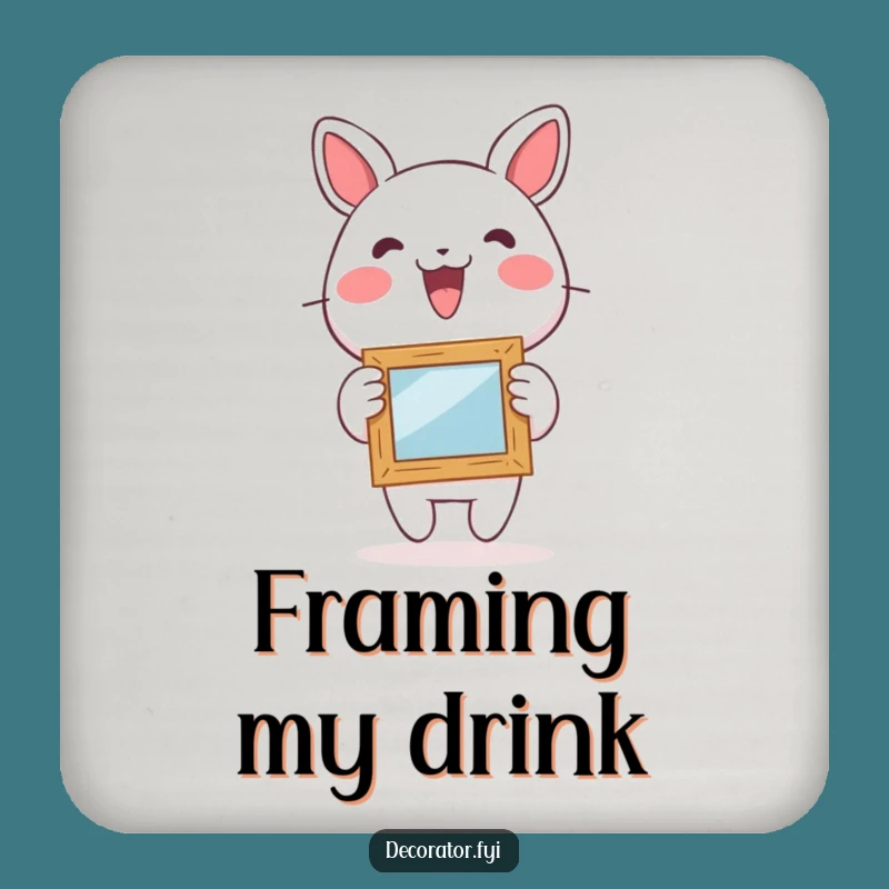 Funny Art Lover Coaster: Lively Character Hanging Whimsical Frame, Unique Funny Gift