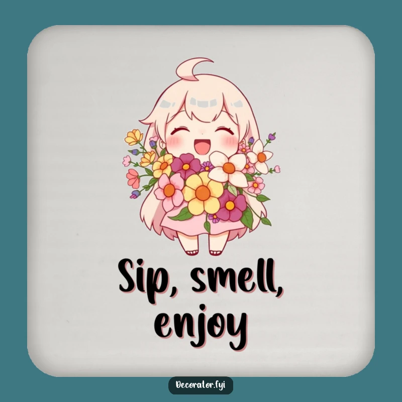 Funny Bloom Boss Floral Arrangement Coasters: Protect Your Table with Floral Fun!