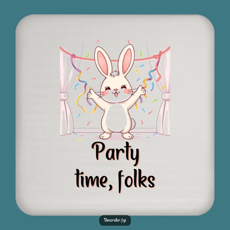 Funny Bunny Party Decor Coaster Set: Protect Tables with Festive Flair!