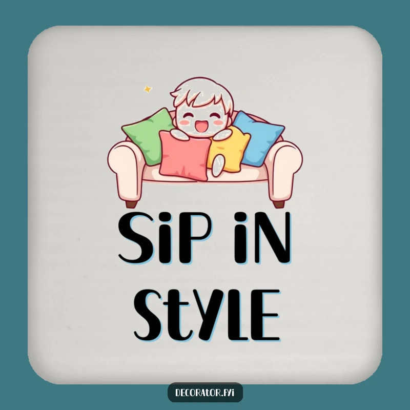 Funny Drink Coaster: Character's Sofa Touch, A Small Funny Gift