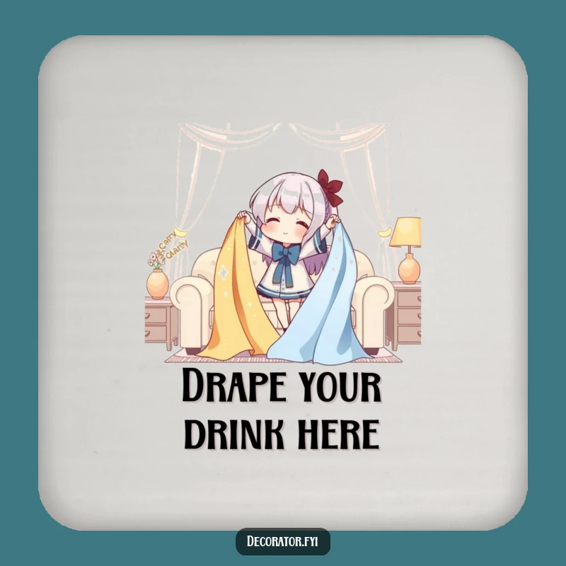 Funny Fabric Draping Coaster: Protect Surfaces with Shimmering Decor Humor