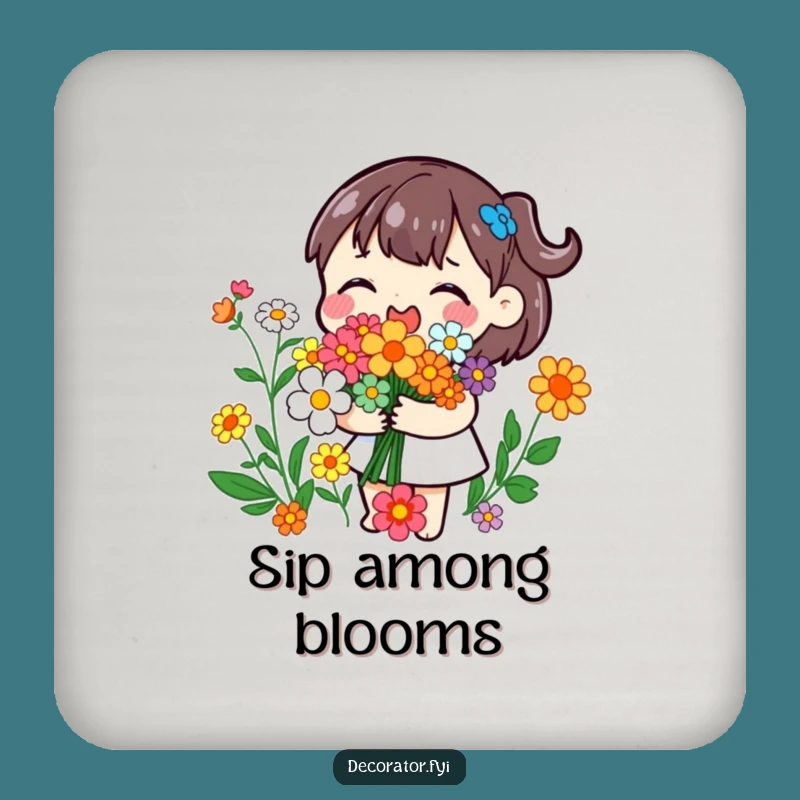 Funny Floral Coaster: Playful Bouquet Decor, Chic Funny Gift