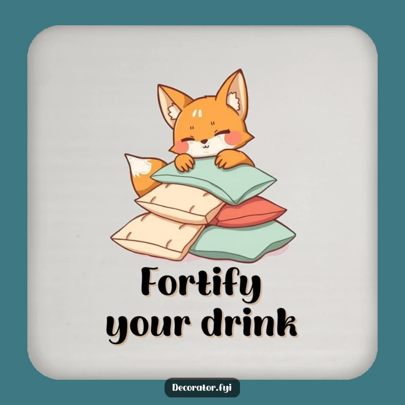 Funny Fox Pillow Coaster - Protect Surfaces & Hilarious Gift