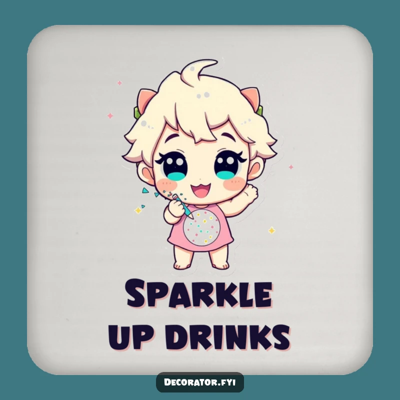Funny Glitter Coaster: Cheerful Sparkle Decor, Chic Funny Gift