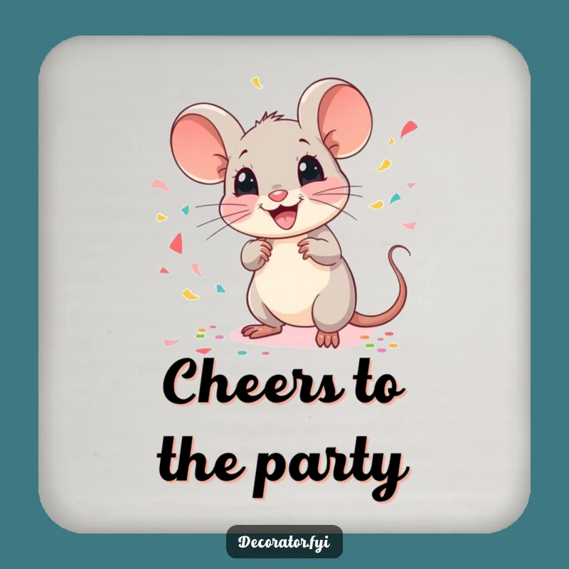Funny Mouse Party Drink Coasters: Protect Surfaces with Festive Fun