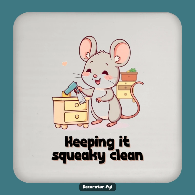 Funny Mouse's Clean Sweep Coaster: Protect Surfaces with Charm