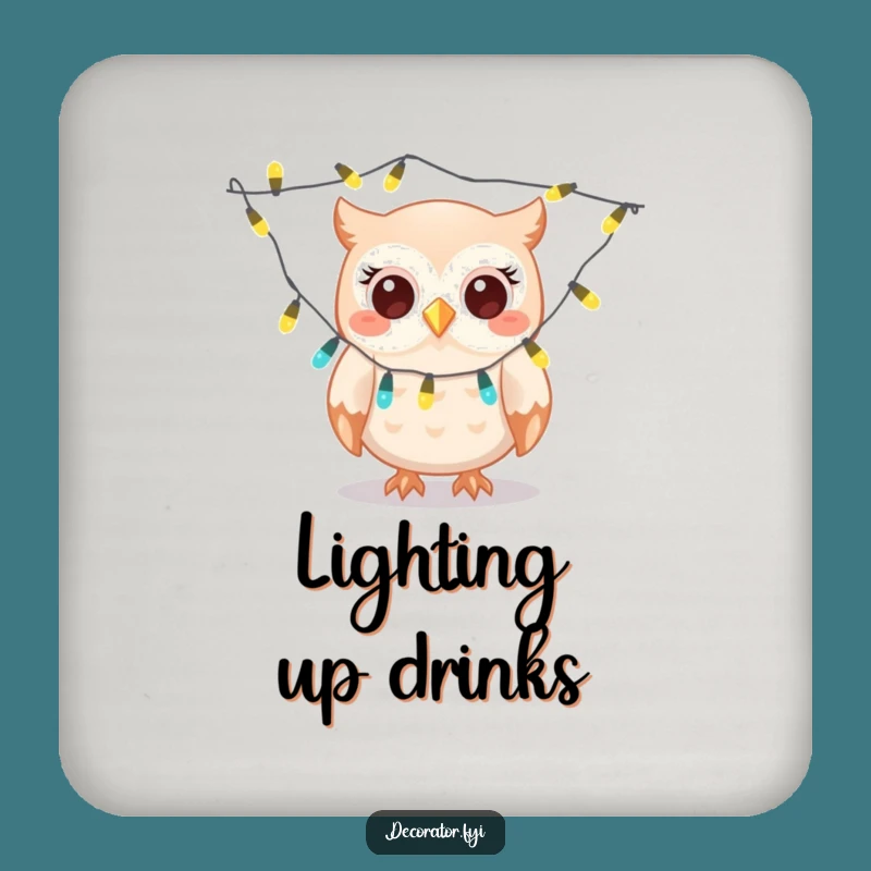Funny Owl Decorator Coaster Set: Protect Surfaces with Giggling Festive Flair!