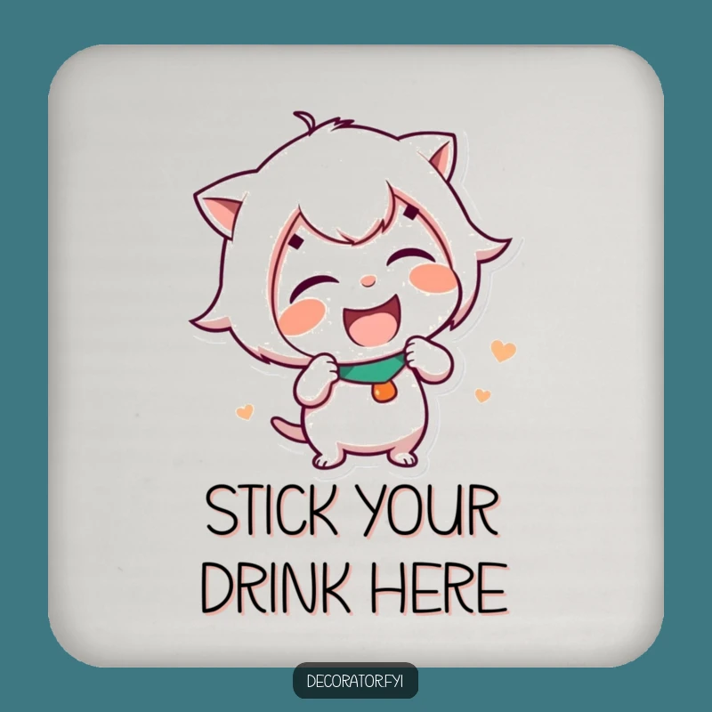 Funny Sticker Prank Coaster: Giggling Character - Humorous Gift for Party Hosts!