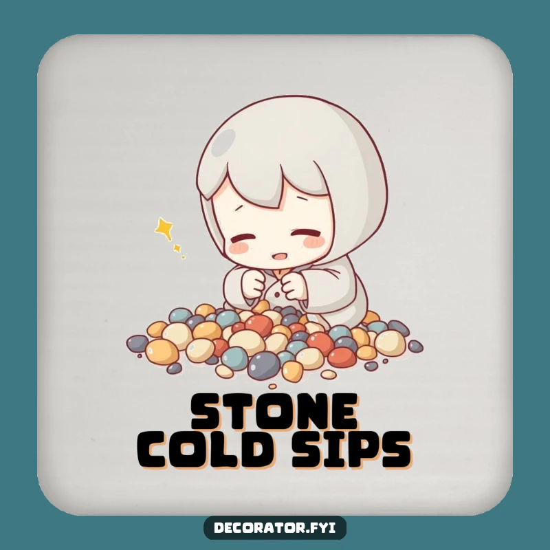 Funny Zen Gardener Stone Arrangement Coasters: Protect Surfaces with Peace!