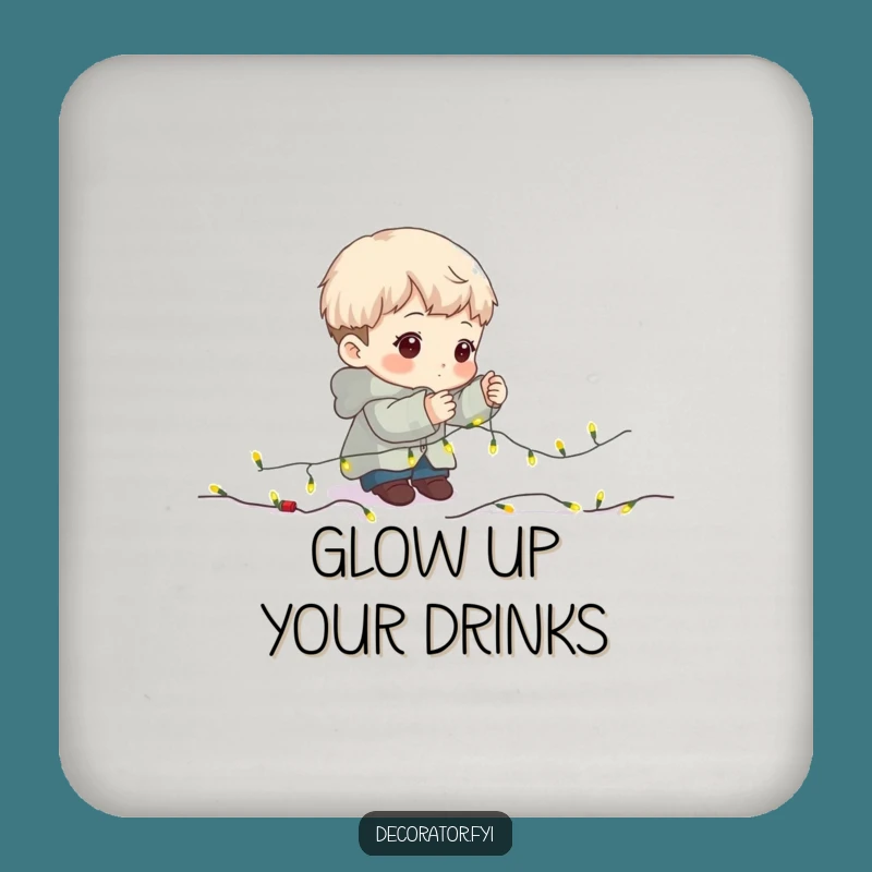 Funny Drink Coaster: Determined Decorator, Protects Surfaces with Hilarious Holiday Flair