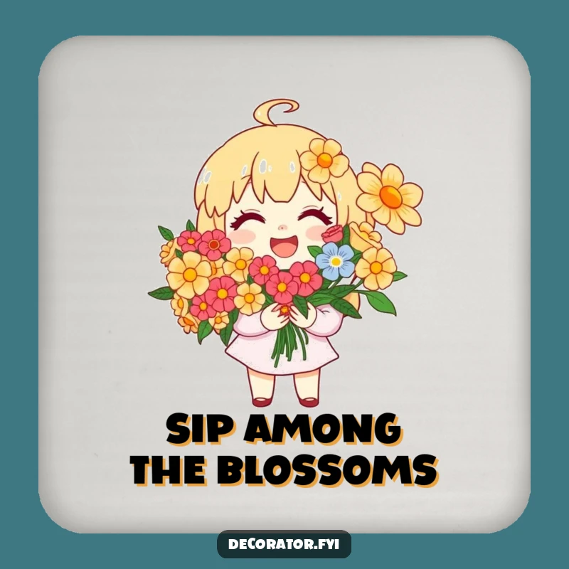 Funny Floral Coaster: Protect Surfaces with Cheerful Humor and Blooming Beauty