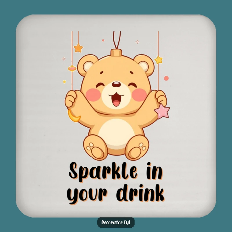 Funny Bear Cub Ornament Coaster: Protect Surfaces With Holiday Humor, Ideal Funny Gift
