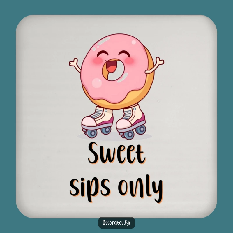 Funny Donut Roller Skate Coaster: Hilarious Wobbly Treat Protector for Your Surfaces