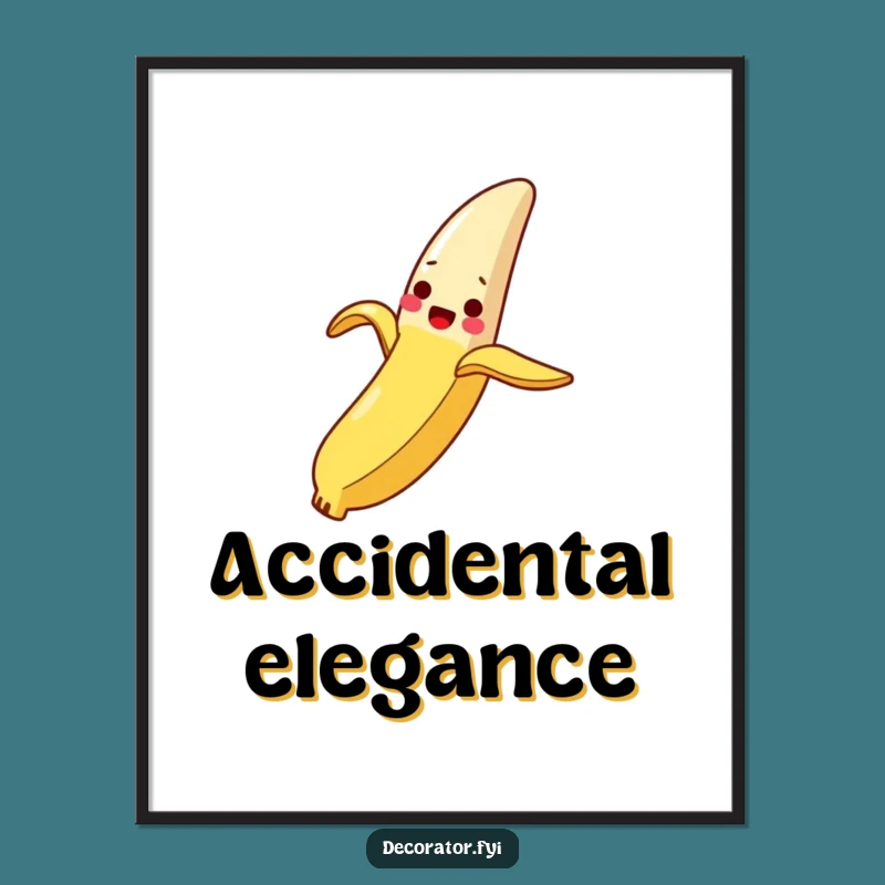 Funny Banana Peel Breadstick Poster: Add Slippery Humor to Your Walls