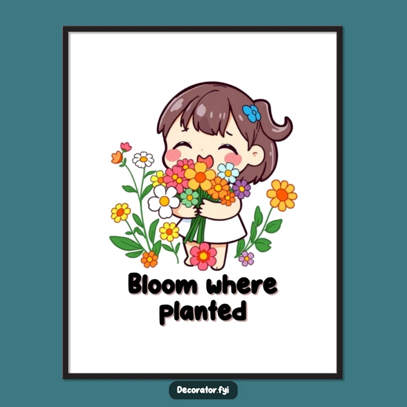 Funny Floral Art Poster: Playful Bouquet Maker, Whimsical Funny Gift