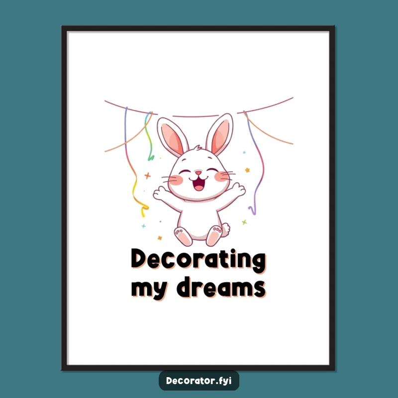 Funny Rabbit Party Poster - Festive Wall Art & Hilarious Decor Gift