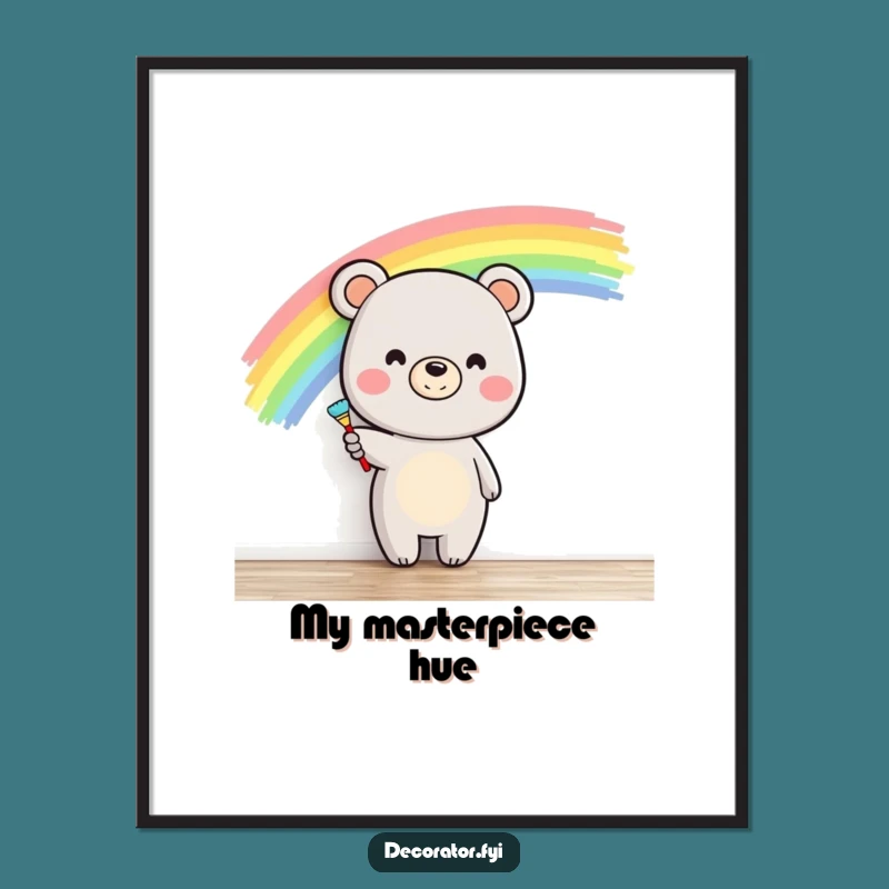 Funny Bear Painter Poster - Vibrant Wall Art & Hilarious Decor Gift