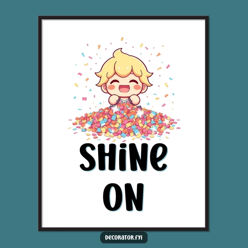 Funny Confetti Character Poster: Add Instant Sparkle to Your Walls!