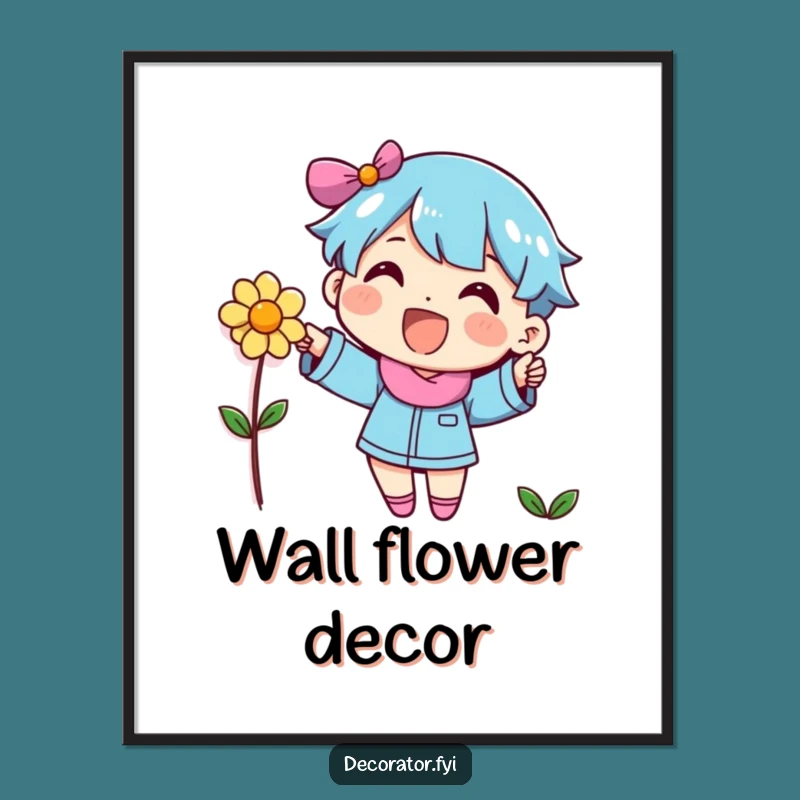Funny Decorator Character Flower Poster - Wall Art That Adds Instant Cheer