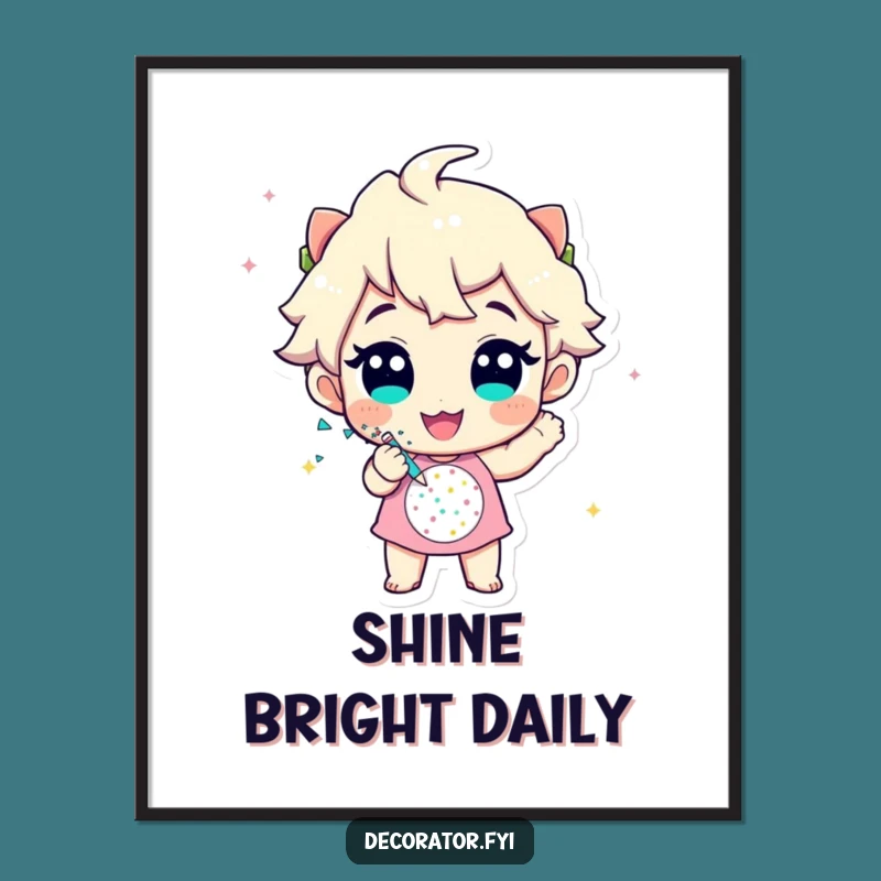 Funny Festive Decor Poster: Cheerful Glitter Artist, Whimsical Funny Gift