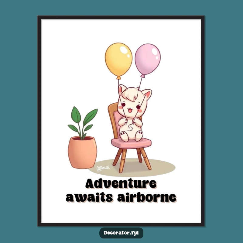 Funny Mischief Maker Balloon Chair Poster: Wall Art That Brings Laughter!