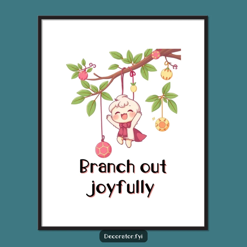 Funny Whimsical Poster: Happy Decorator Art, Whimsical Funny Gift