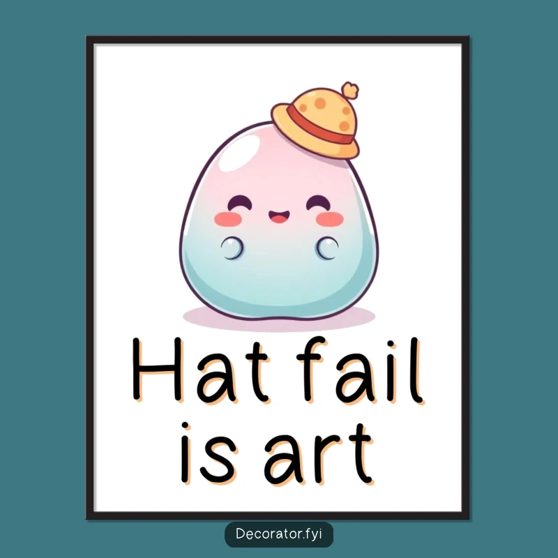 Funny Jelly Hat Poster: Silly Character Art, Whimsical Humorous Gift