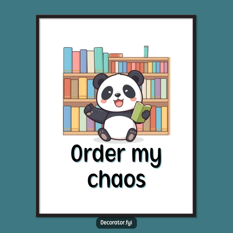 Funny Panda Bookshelf Poster: Decorate Your Reading Nook with Literary Humor
