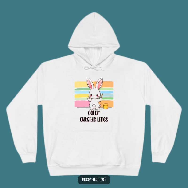 Funny Rabbit Cozy Hoodie: Stay Warm with This Hilarious Artistic Rabbit!