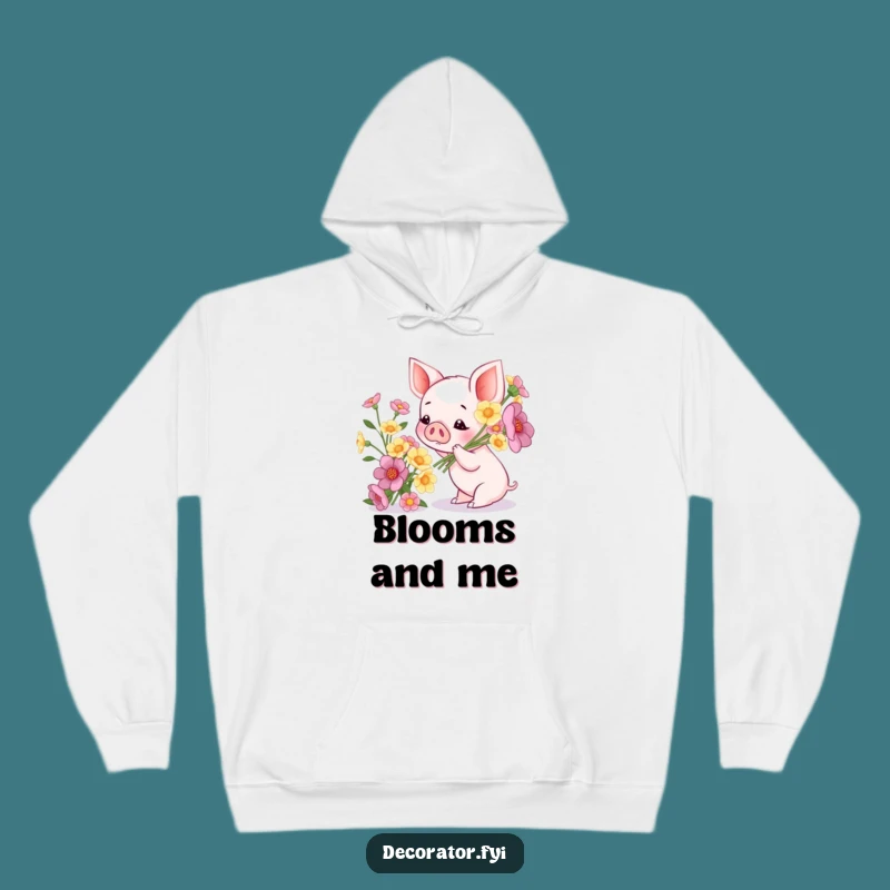 Funny Piglet Flower Hoodie: Stay Cozy with This Adorable Blooming Friend!