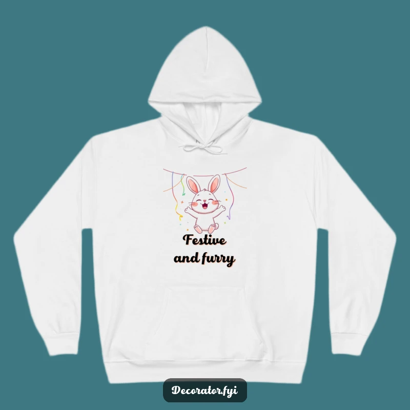 Funny Rabbit Party Hoodie - Cozy Festive Wear & Hilarious Gift