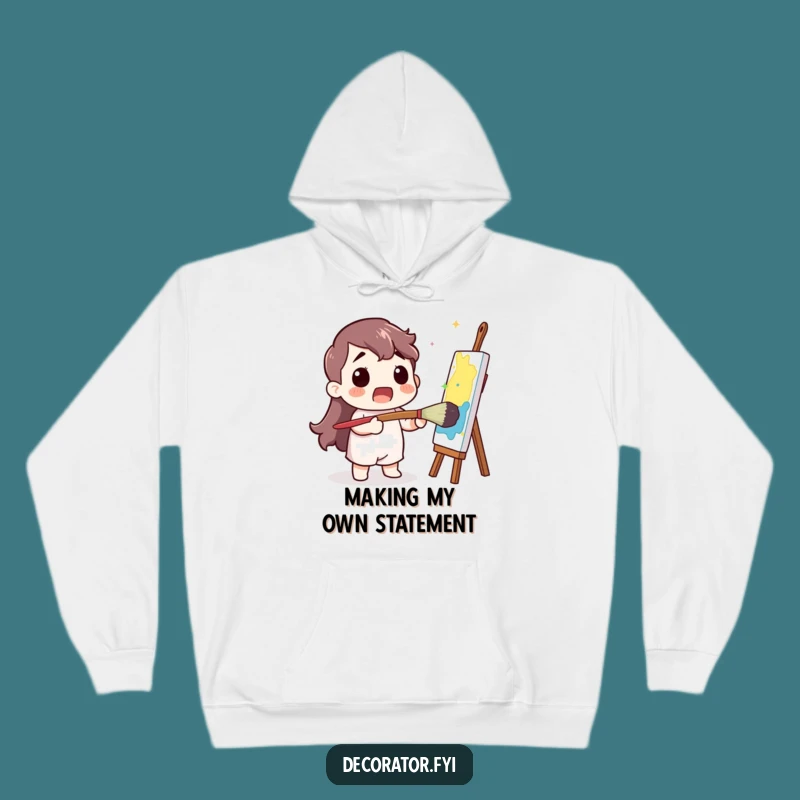 Funny Surprised Artist Hoodie: Stay Cozy and Comfy with this Hilarious Painting Design