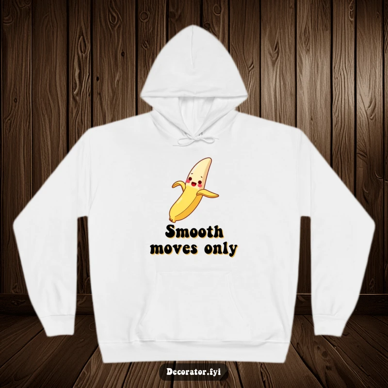 Funny Hoodie: A delighted banana peel slides down a slippery breadstick, offering cozy humor and playful design.