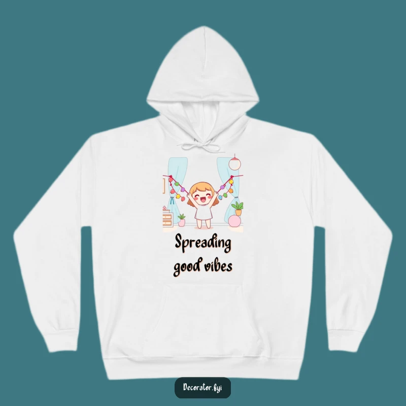 Funny Happy Character Hoodie: Garland Decorating Comfort, Ultimate Funny Gift