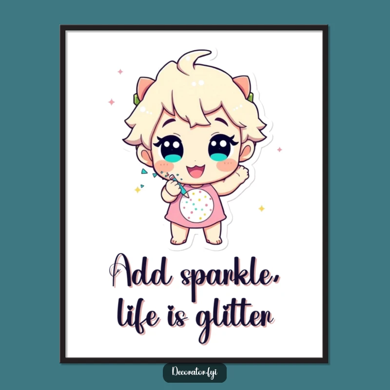 Free Printable Wall Art - Glittery Fun Design - DIY Downloadable Decor Gift