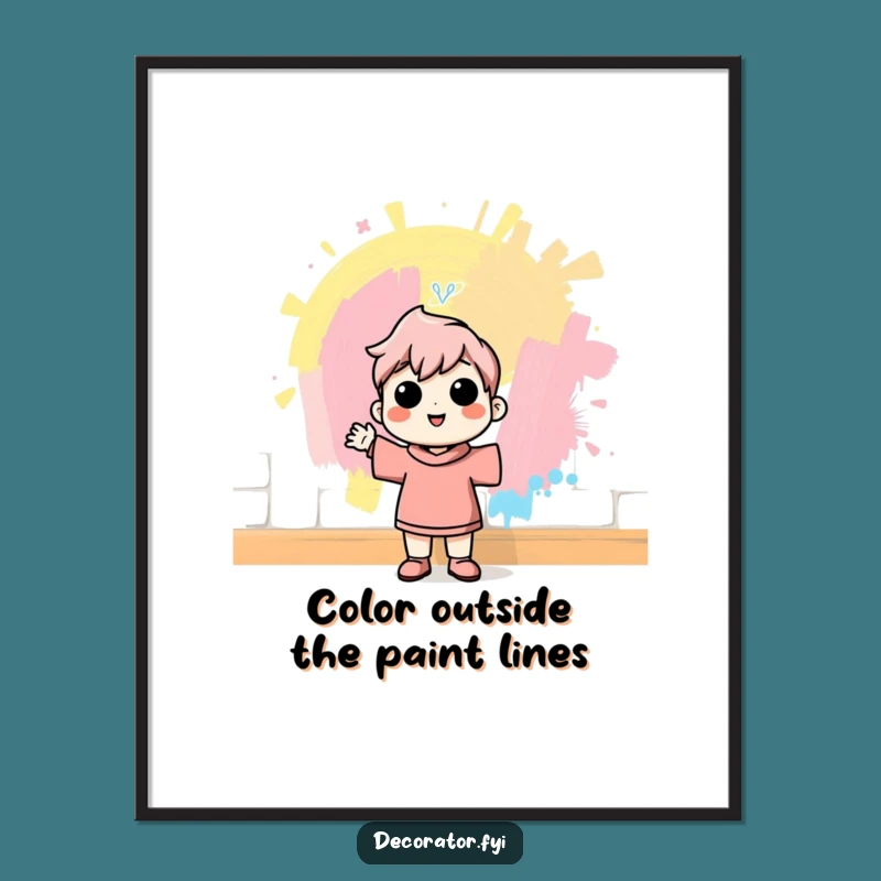 Free Printable Wall Art: Cheerful Painter Humor, Funny Downloadable Motivational Decor