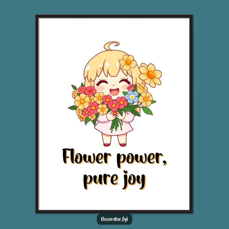 Funny Free Printable Wall Art: Joyful Florist's Blooming Bouquet Art