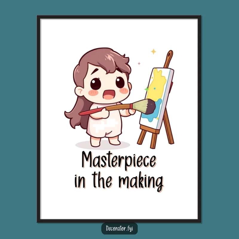 Funny Free Printable Wall Art: Surprised Painter's Colorful Splash Decor