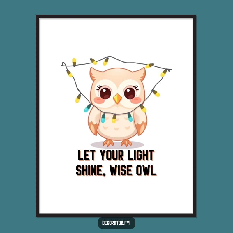 Funny Free Printable Owl Wall Art: DIY Twinkling Lights Decor