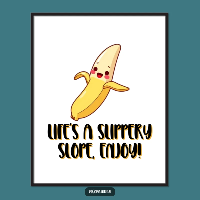 Funny Free Printable Wall Art: Banana Peel Breadstick! Quirky Downloadable Decor Gift