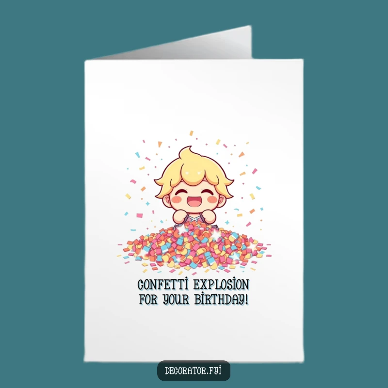 Free Printable Confetti Character Birthday Card: Funny Downloadable Gift for a Sparkly Day
