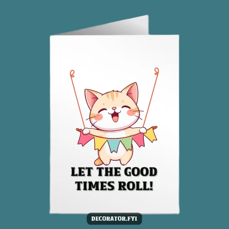 Free Printable Birthday Card: Happy Cat Banner! Funny DIY Downloadable Gift