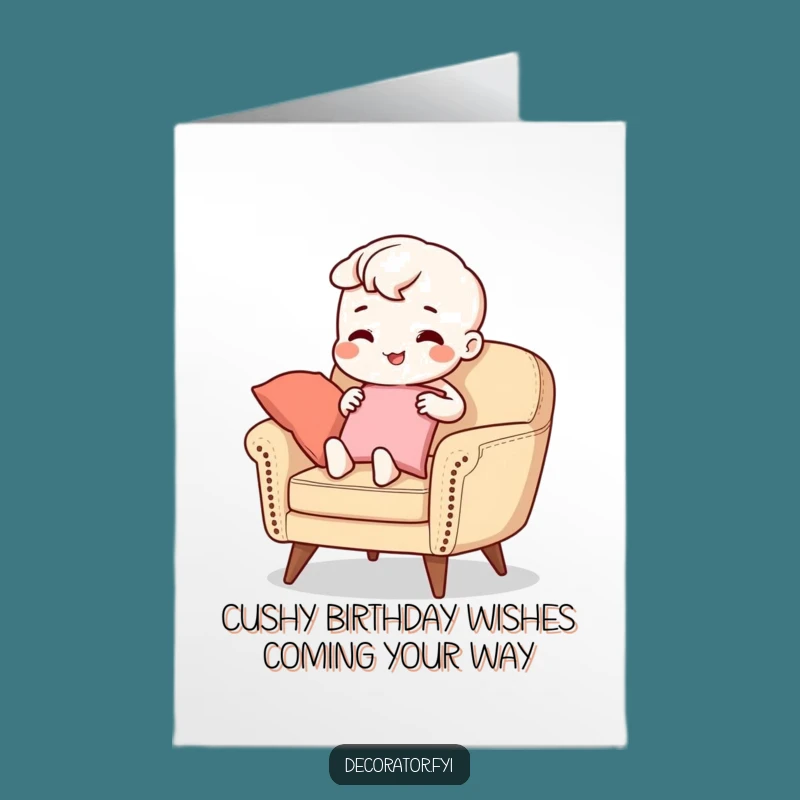 Free Printable Birthday Card: Hilarious Armchair Character for a Jolly Good Time