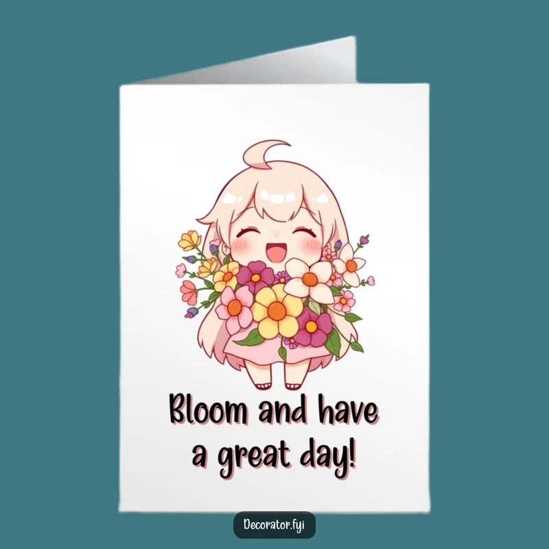 Free Printable Birthday Card: Joyful Florist Bloom Surprise - Cheerful Downloadable Gift