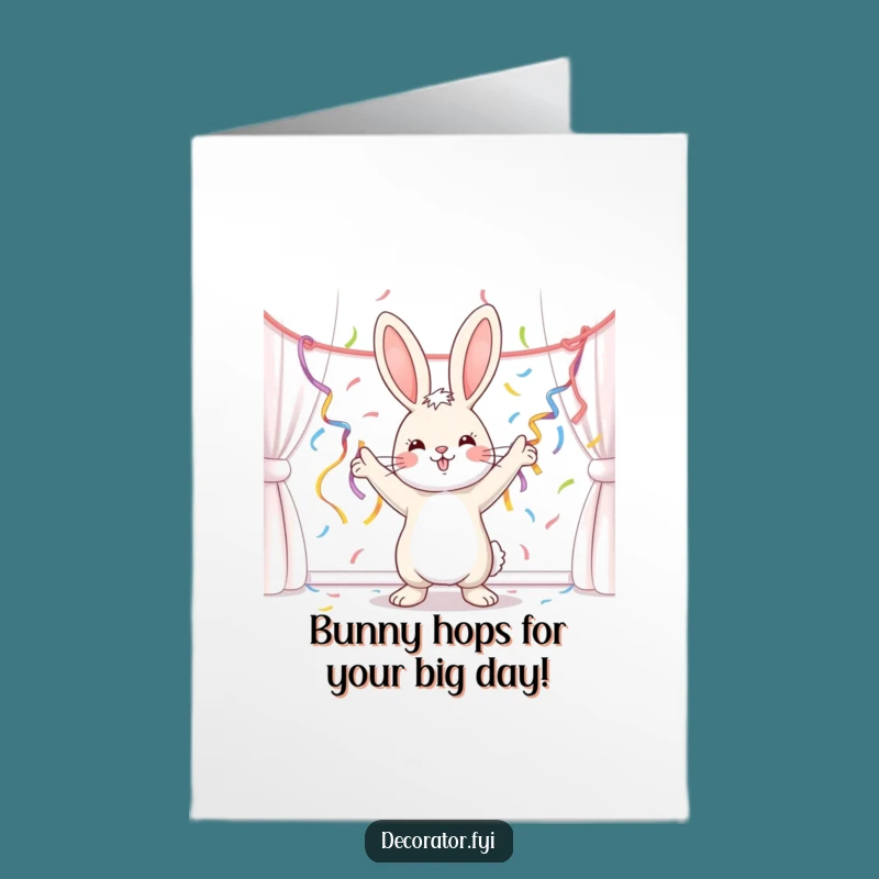 Free Printable Party Bunny Birthday Card: Funny Downloadable Gift for a Festive Bash